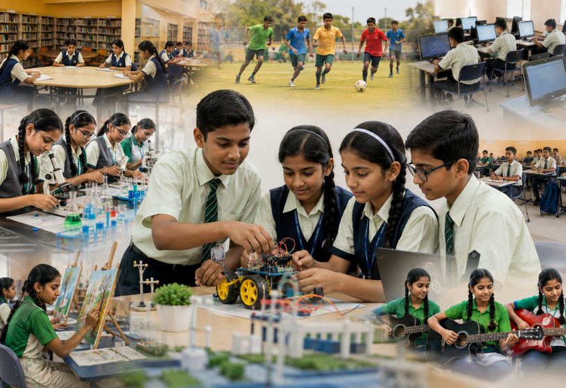 Students engaged in STEM activities